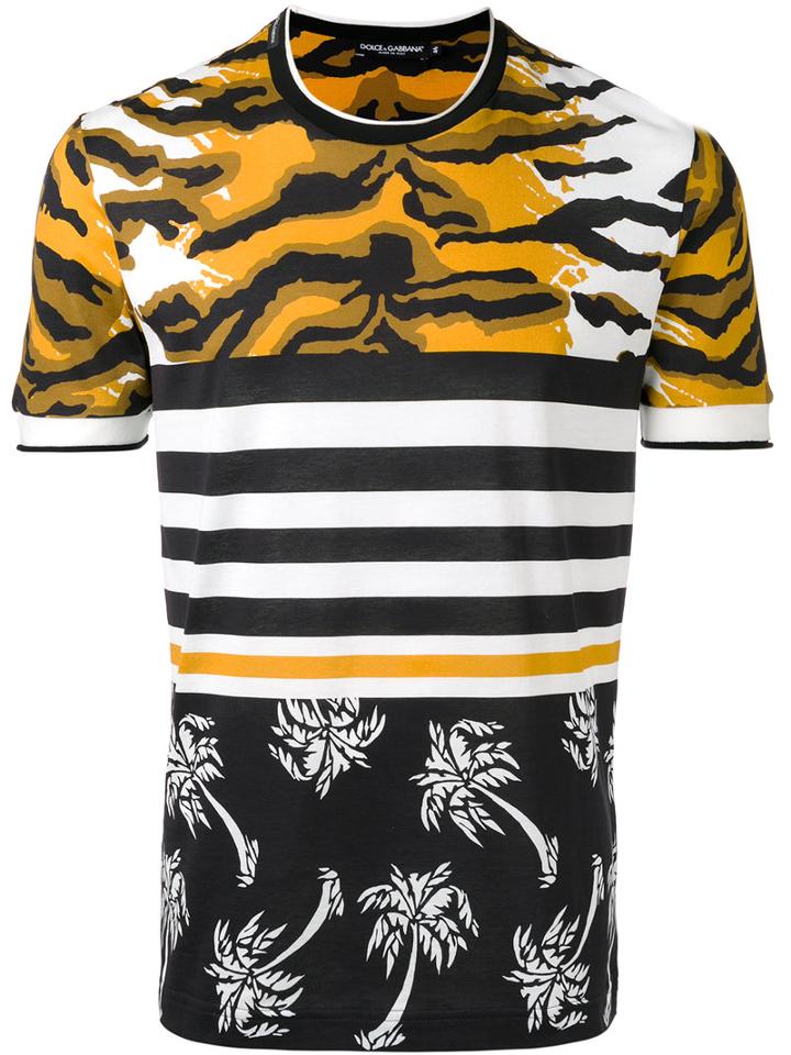 Dolce & Gabbana Multi Print T-shirt, Men's, Size: 44, Cotton