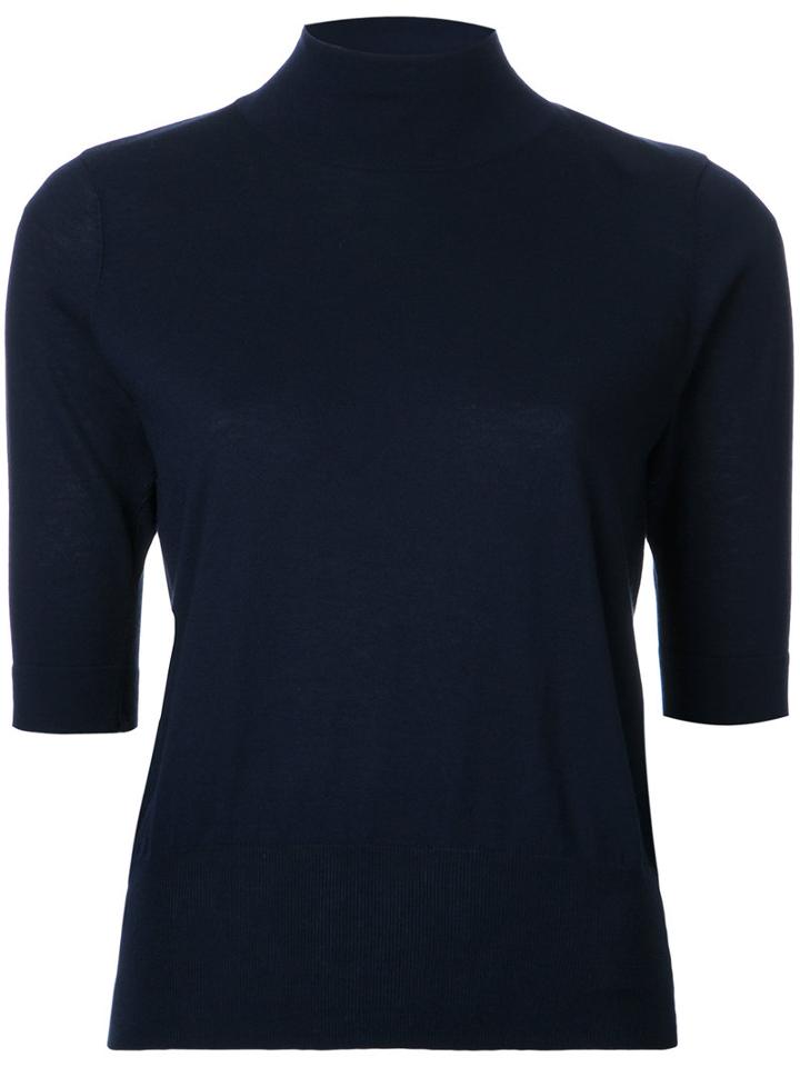 H Beauty & Youth - Roll Neck Sweatshirt - Women - Silk/cotton - One Size, Blue, Silk/cotton