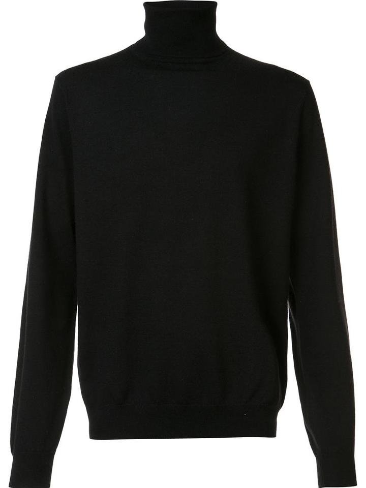 Vince Featherweight Turtleneck Jumper, Men's, Size: Medium, Black, Cashmere/wool