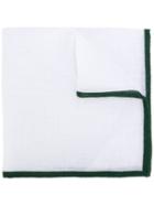 Fashion Clinic Timeless - Contrast Trim Pocket Square - Men - Linen/flax - One Size, White, Linen/flax
