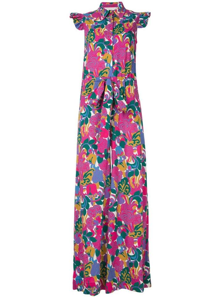La Doublej Ruffle Print Jumpsuit - Pink