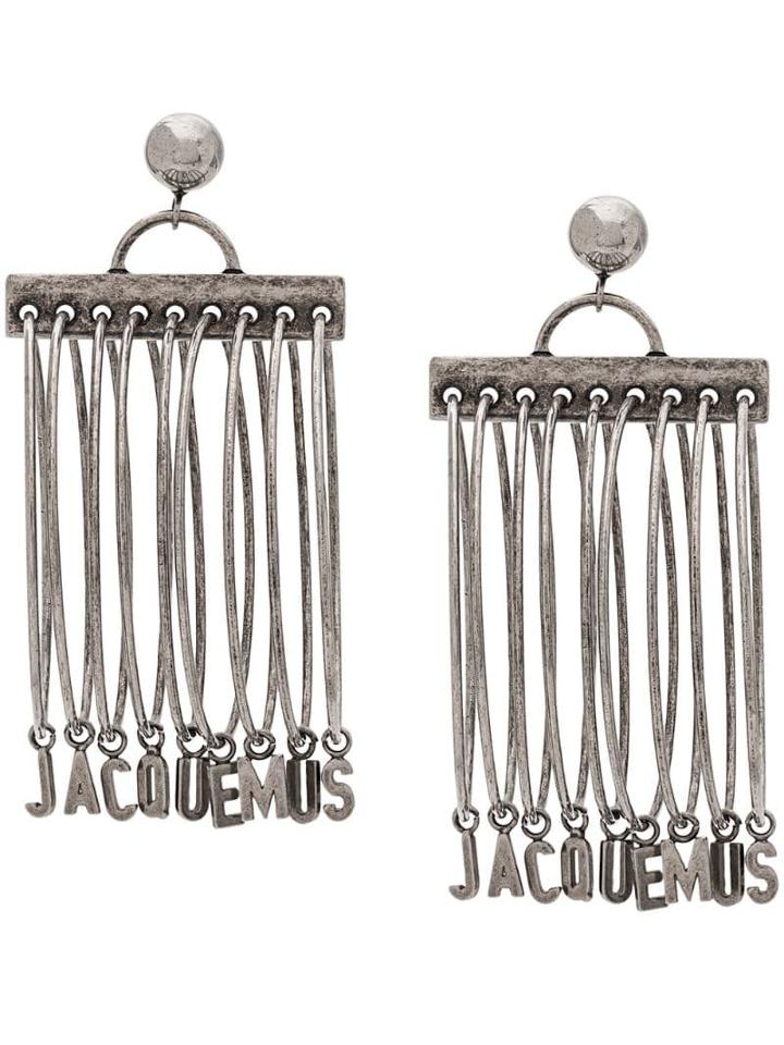 Jacquemus Logo Hoop Earrings - Silver
