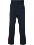 Gucci - Web-trimmed Trousers - Men - Cotton/spandex/elastane/virgin Wool - 52, Blue, Cotton/spandex/elastane/virgin Wool