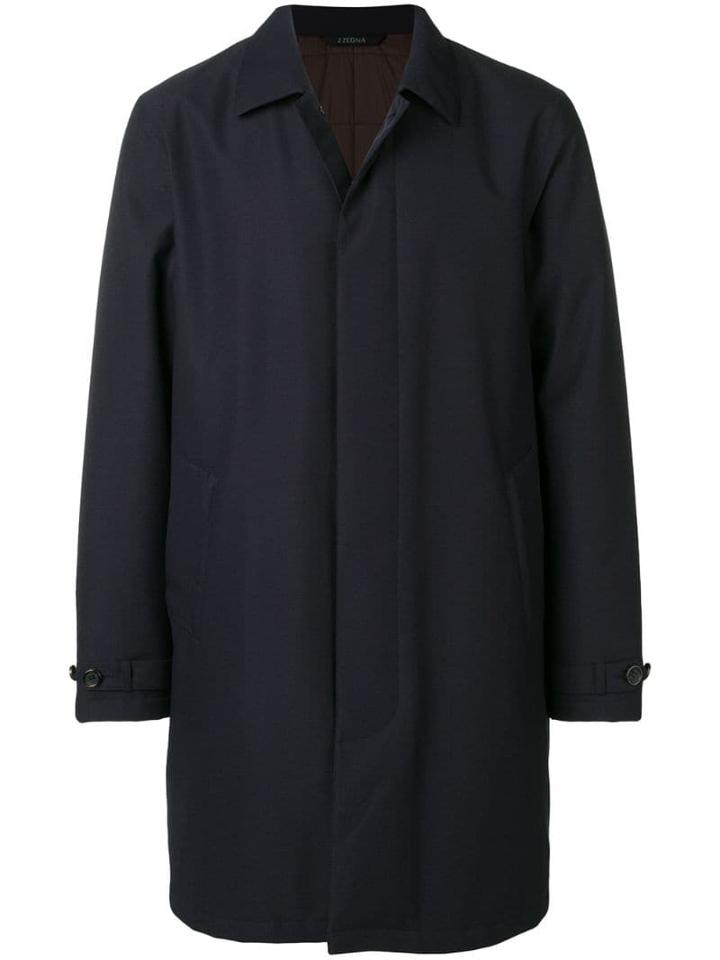 Z Zegna Basic Trench Coat - Blue