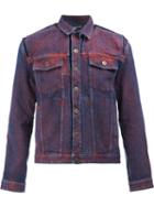 Y / Project Chest Pockets Denim Jacket, Men's, Size: 50, Red, Cotton