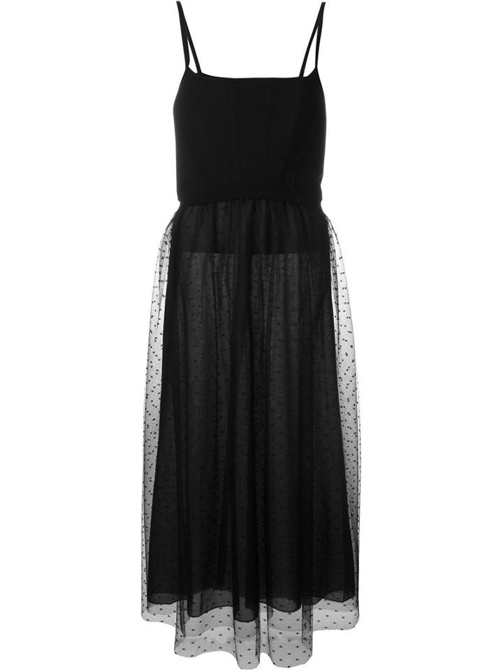 Red Valentino Embroidered Tulle Midi Dress