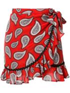 Dodo Bar Or - Milo Wrap Paisley Skirt - Women - Silk - 42, Red, Silk