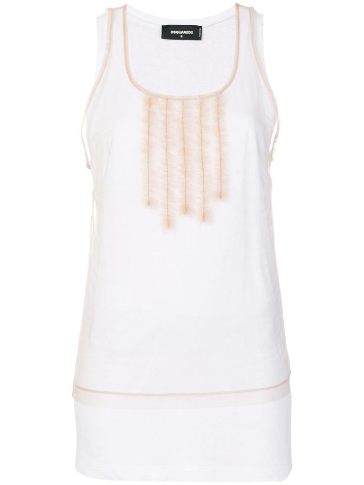 Dsquared2 Mesh Layered Vest - Nude & Neutrals