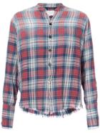 Greg Lauren Raw Edge Checked Shirt - Red