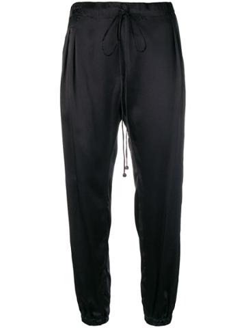 Coup De Coeur Satin-finish Joggers - Black