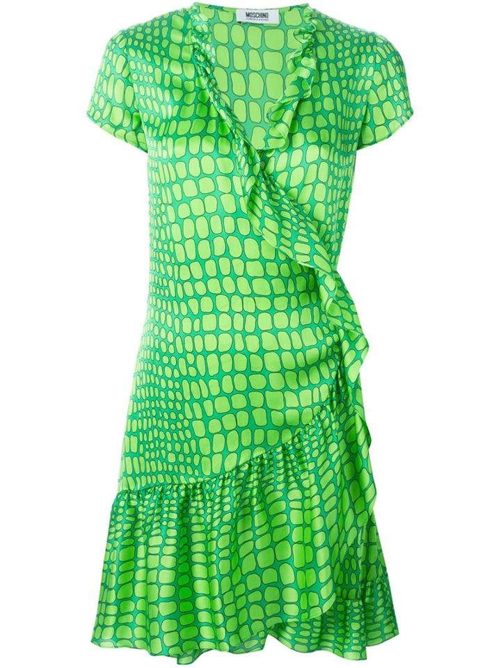 Boutique Moschino Scale Print Wrap Dress