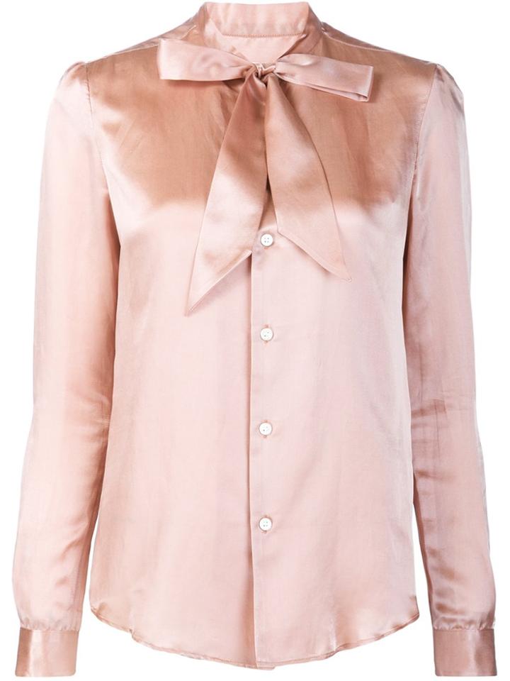 Julien David Bow Detail Shirt - Pink & Purple