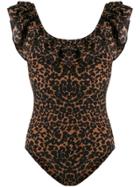 Love Stories Leopard Print Swimsuit - Black