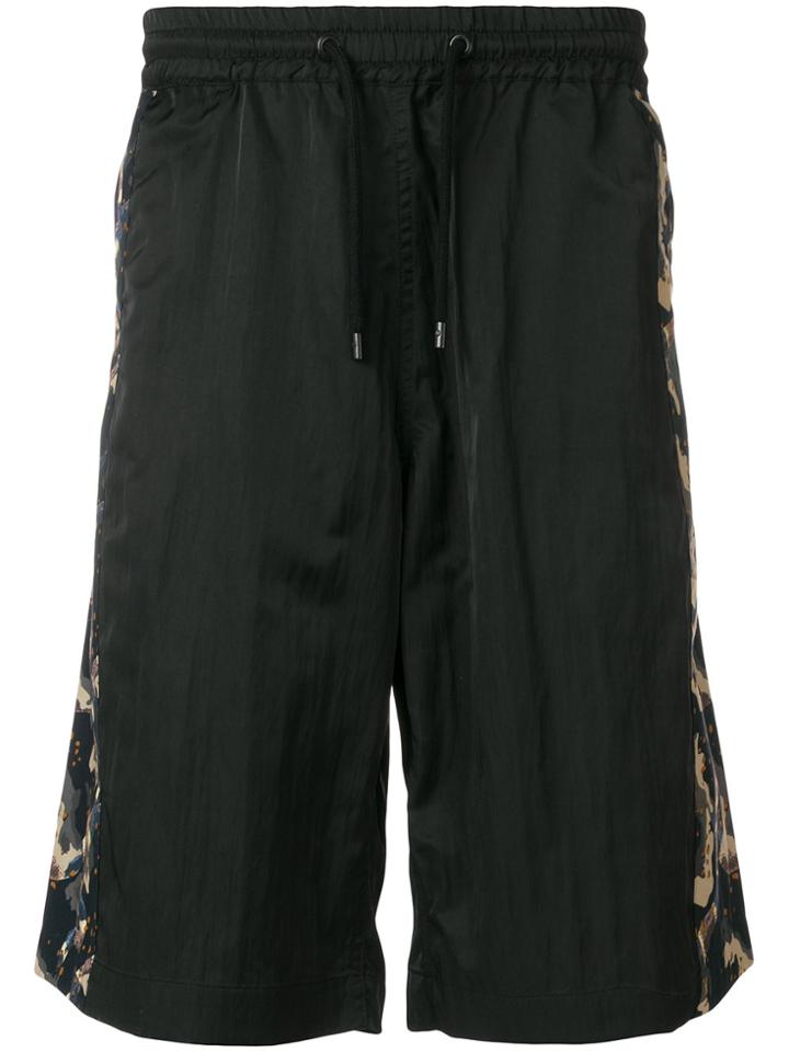 Marcelo Burlon County Of Milan Side Printed Track Shorts - Black
