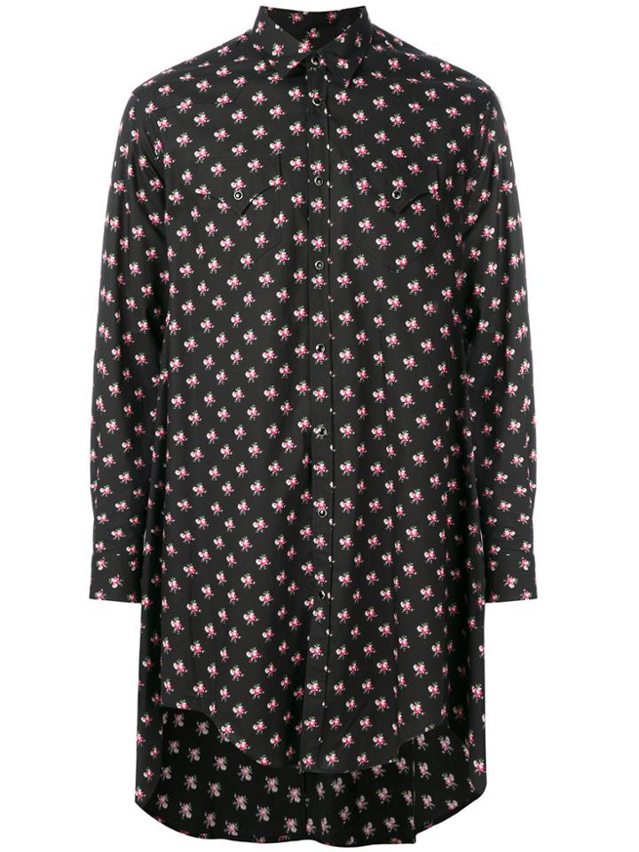 Dsquared2 Printed Handkerchief Hem Shirt - Black