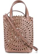 Alaïa Laser-cut Bucket Bag, Women's, Nude/neutrals, Leather