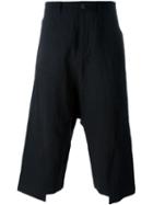 Individual Sentiments Drop-crotch Cropped Trousers, Adult Unisex, Size: 4, Black, Linen/flax/cotton