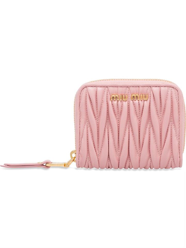 Miu Miu Matelassé Coin Purse - Pink & Purple