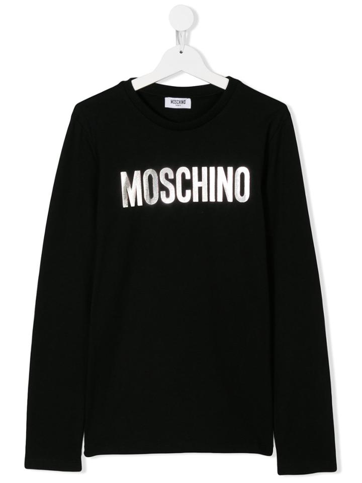 Moschino Kids Teen Logo Print Sweatshirt - Black