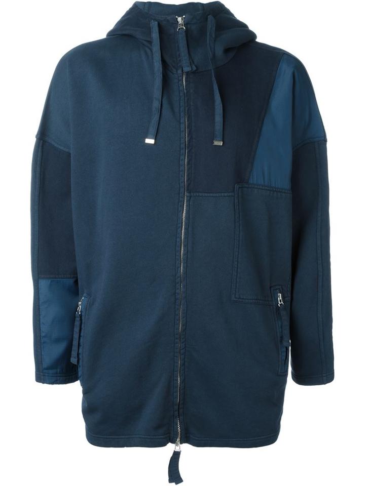 Blood Brother Patchwork Hoodie, Men's, Size: Xl, Blue, Cotton/polyamide