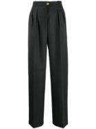 Chanel Pre-owned 1990s Wide-legged Pleated Trousers - Grey