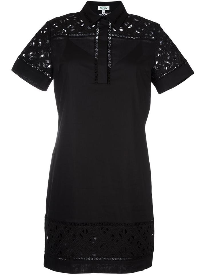 Kenzo 'flying Kenzo' Shirt Dress, Women's, Size: 42, Black, Cotton/polyester