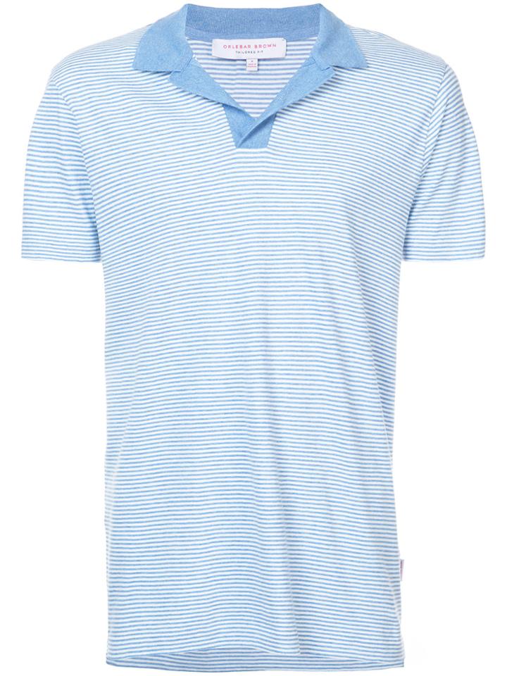 Orlebar Brown Striped Polo Shirt - Blue