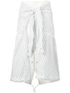 Sacai - Shirt Tie Insert Skirt - Women - Cotton/cupro - 2, White, Cotton/cupro