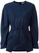 Cacharel Belted Blouse, Women's, Size: 40, Blue, Acetate/viscose/virgin Wool