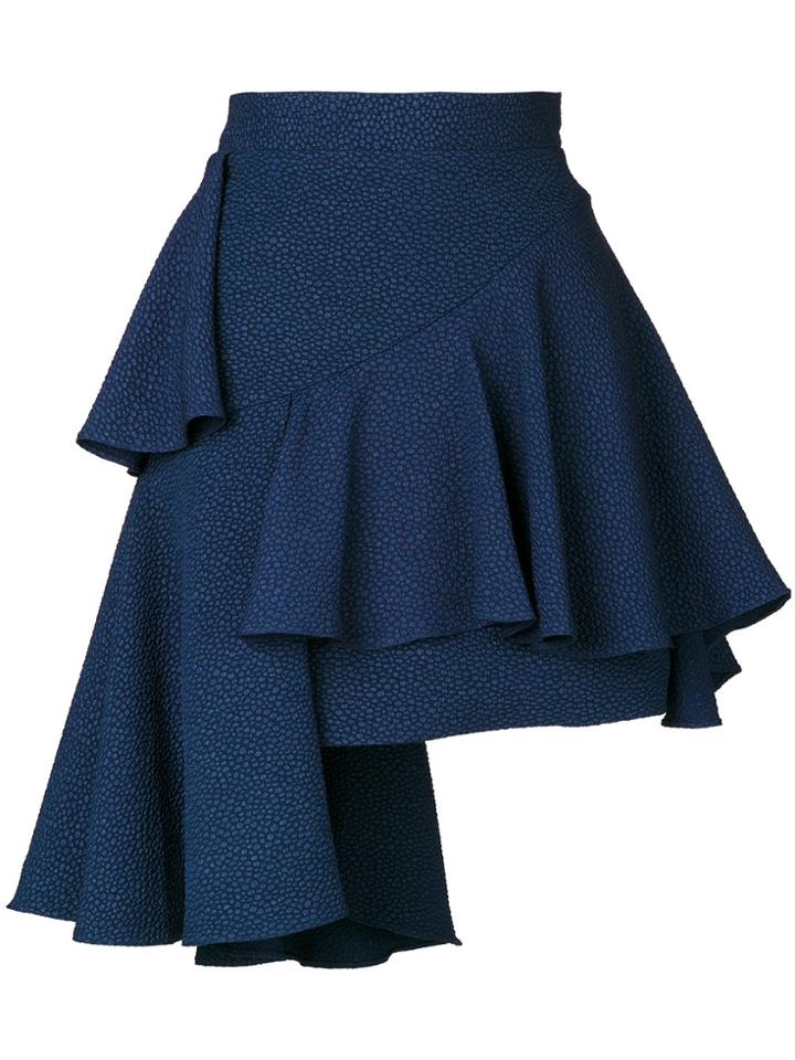 Edeline Lee Asymmetric Ruffle Skirt - Blue