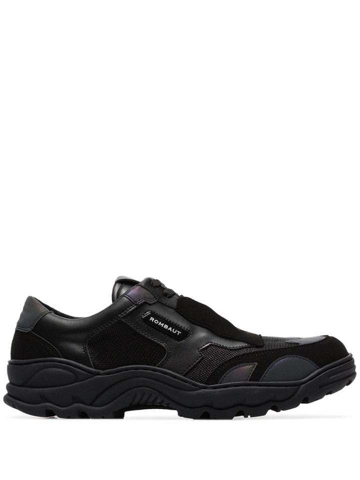 Rombaut Black Boccaccio Vegan Leather And Suede Low-top Sneakers