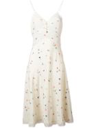 Ermanno Scervino Floral Print Midi Cami Dress, Women's, Size: 42, Nude/neutrals, Silk/cotton/polyamide