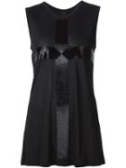 Vera Wang Beaded Cross Tank Top, Women's, Size: Xs, Black, Viscose/glass