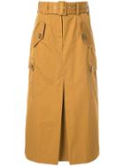 Zimmermann Espionage Army Midi Skirt - Yellow
