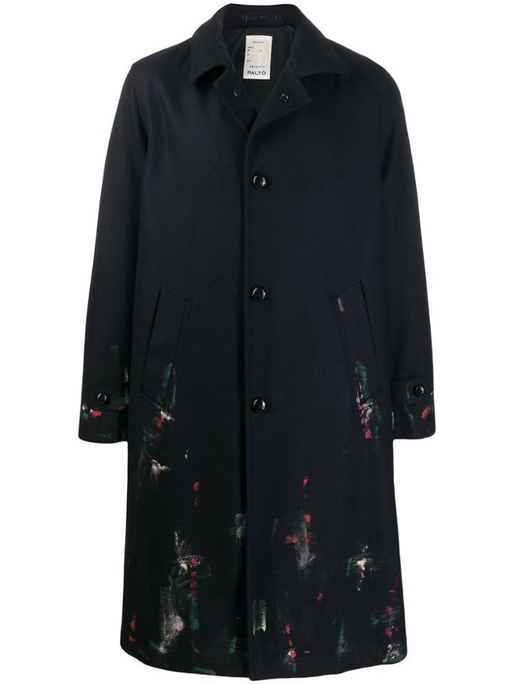 Paltò Painted Effect Coat - Blue