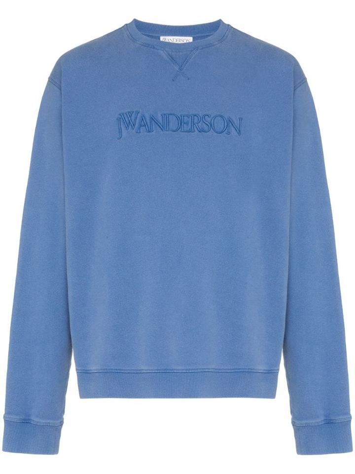 Jw Anderson China Blue Jwa Logo Embroidery Sweatshirt