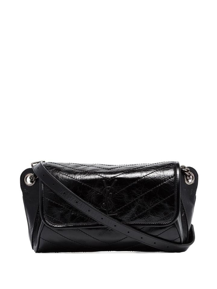 Saint Laurent Niki Monogram Leather Cross-bodybag - Black