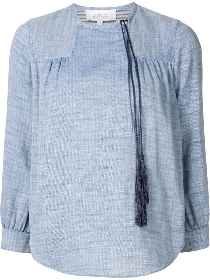 Derek Lam 10 Crosby Tassel Detail Longsleeved Blouse