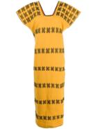 Pippa Holt Criss Cross Print Kaftan Dress - Yellow