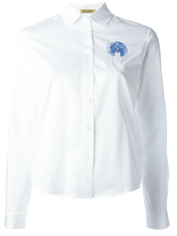 Peter Jensen Peter Pan Collar Embroidered Shirt
