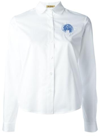 Peter Jensen Peter Pan Collar Embroidered Shirt