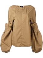 Marni Detachable Sleeve Blouse, Women's, Size: 40, Brown, Cotton