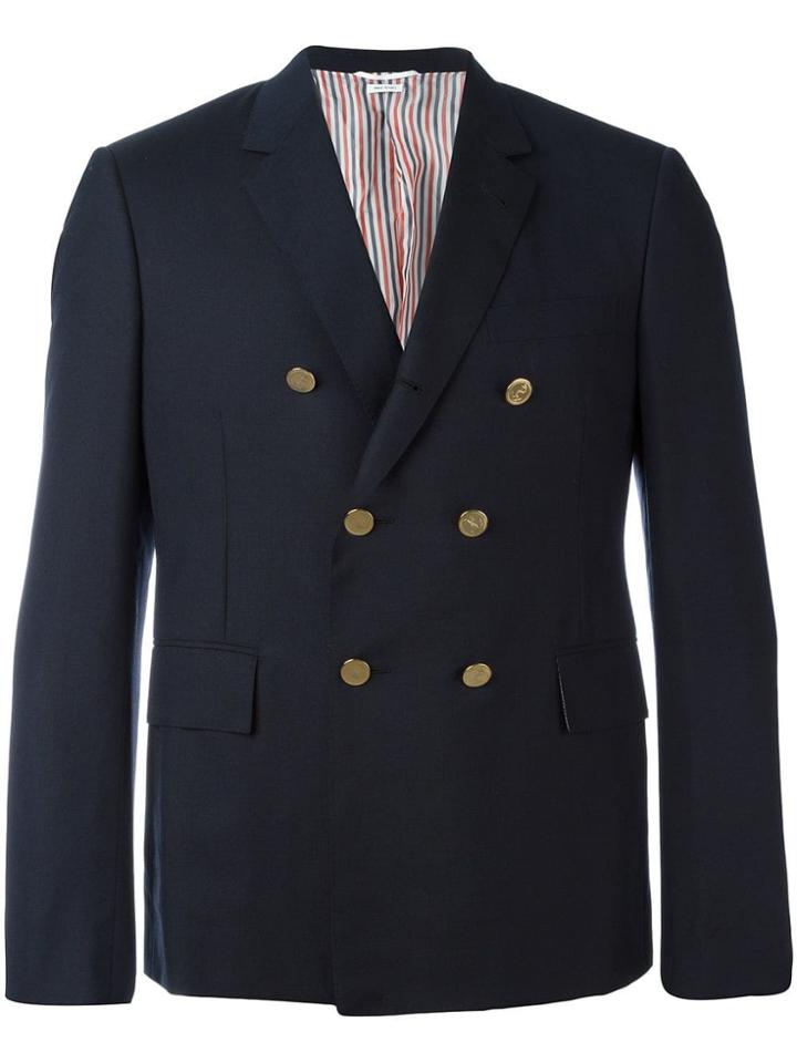 Thom Browne Short Double-breasted Blazer - Blue