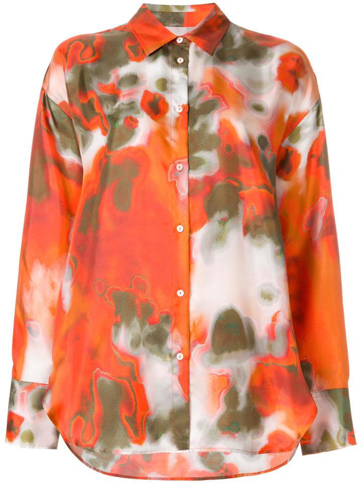 Msgm Abstract Print Shirt - Yellow & Orange