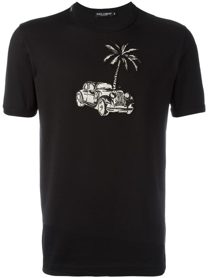 Dolce & Gabbana Car Patch T-shirt, Men's, Size: 54, Cotton/polyester/viscose