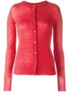 Joseph - Round Neck Cardigan - Women - Cashmere - M, Women's, Red, Cashmere