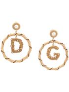 Dolce & Gabbana Faux Pearl Embellished Pendant Earrings - Gold