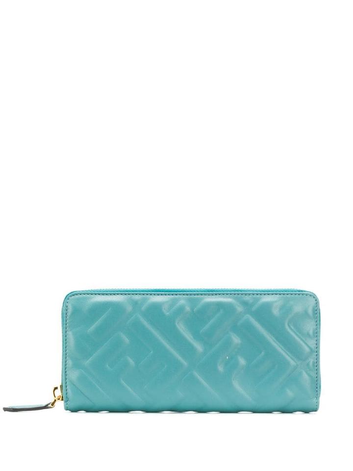 Fendi Ff Motif Zip Around Wallet - Blue