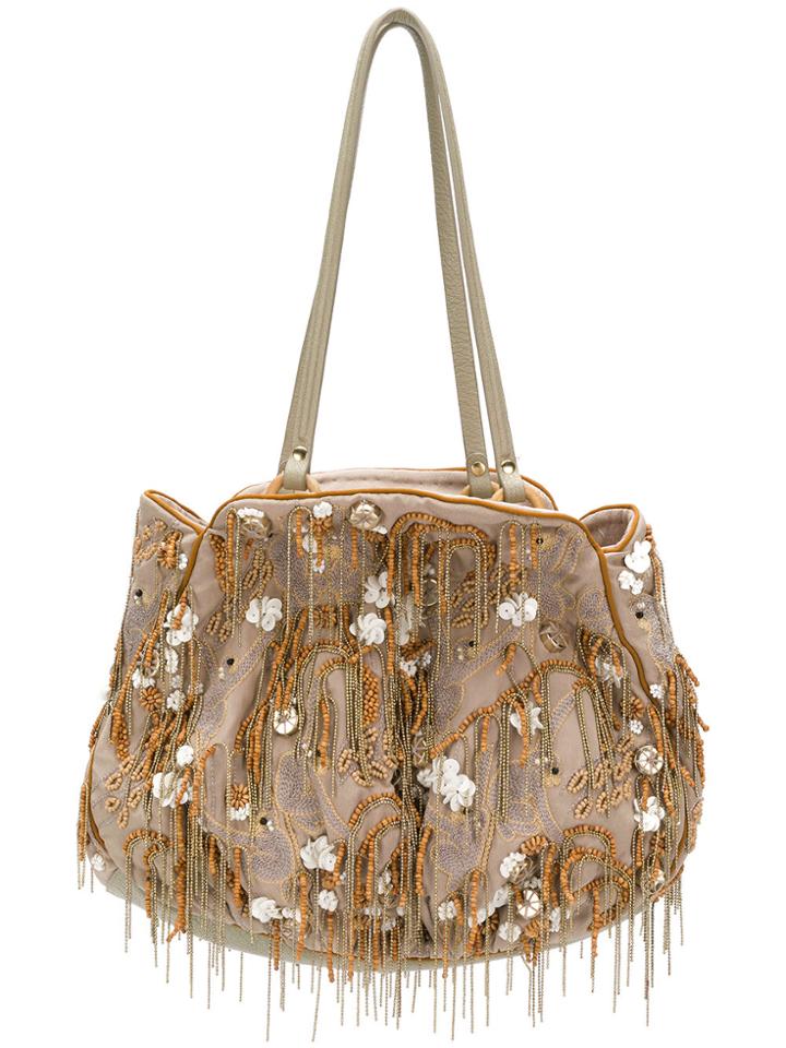 Jamin Puech Bead Embellished Tote Bag - Nude & Neutrals