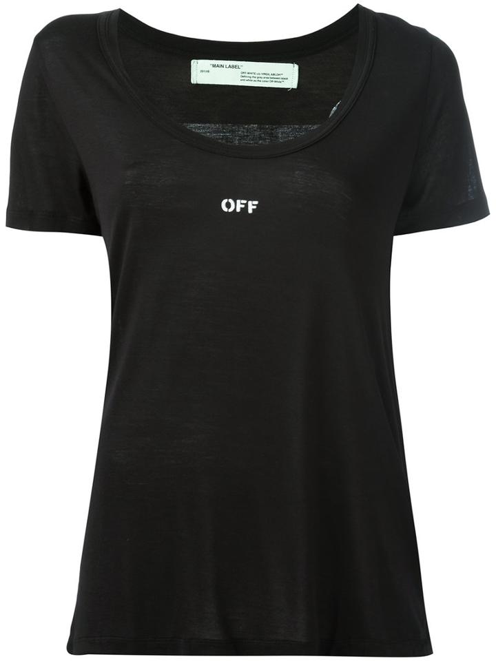 Off-white - Back Print T-shirt - Women - Micromodal - Xs, Black, Micromodal